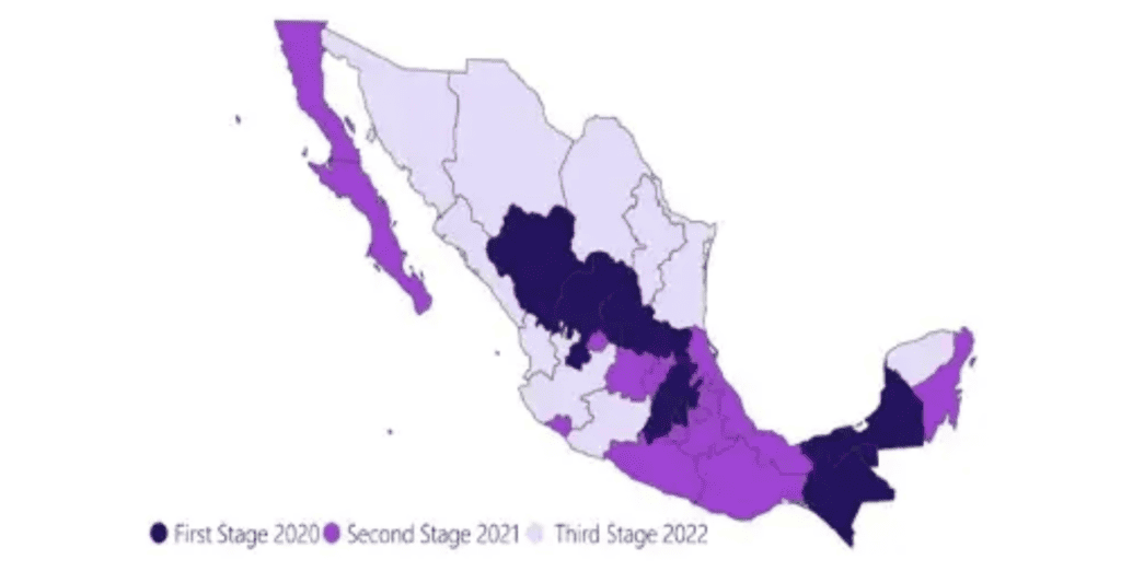 The Empire Strikes Back: Multinational Corporations, Local Authorities and Sham Unions Collude to Stonewall Workers’ Struggle for Better Working Conditions in Mexico - Purple map of Mexico