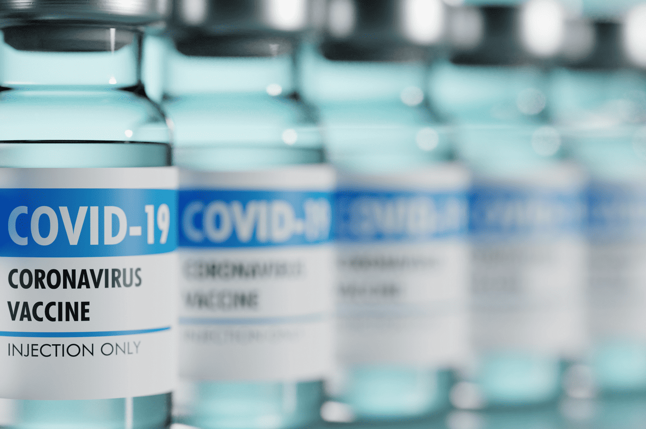 A picture of bottles of the COVID-19 vaccine